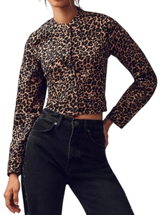 Anthropologie Jackets & Blazers - Antro The Cora Patch Pocket Jacket MaeveLeopard  Mobwife Strechy Size Large